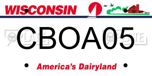 CBOA05 Wisconsin License Plate