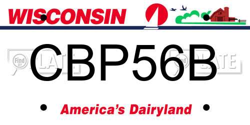 CBP56B Wisconsin License Plate