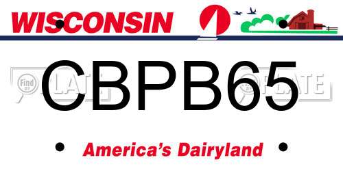 CBPB65 Wisconsin License Plate