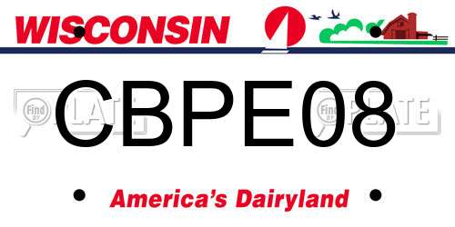 CBPE08 Wisconsin License Plate