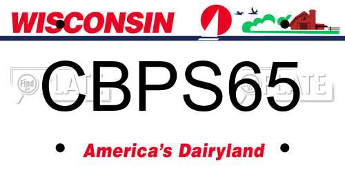CBPS65 Wisconsin License Plate