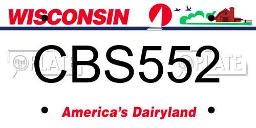 CBS552 Wisconsin License Plate