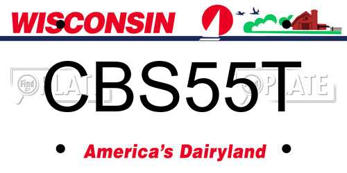 CBS55T Wisconsin License Plate