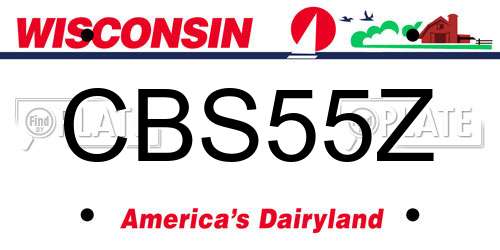 CBS55Z Wisconsin License Plate