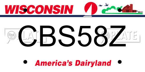 CBS58Z Wisconsin License Plate