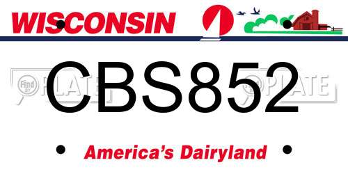 CBS852 Wisconsin License Plate