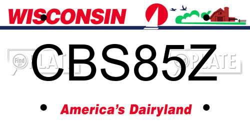 CBS85Z Wisconsin License Plate