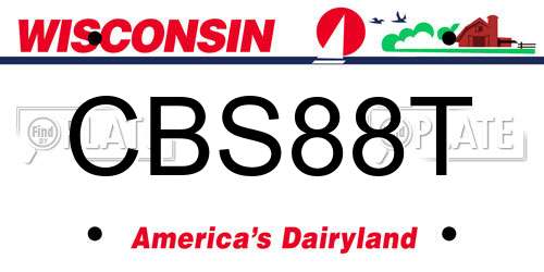 CBS88T Wisconsin License Plate