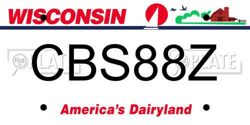 CBS88Z Wisconsin License Plate