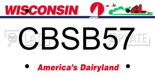 CBSB57 Wisconsin License Plate