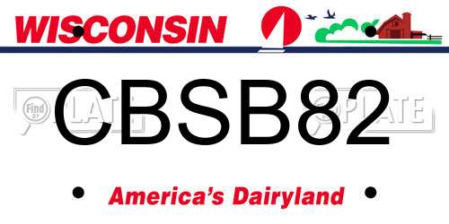CBSB82 Wisconsin License Plate