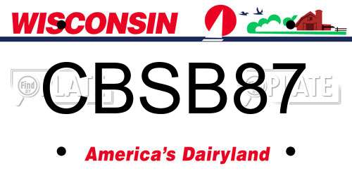 CBSB87 Wisconsin License Plate
