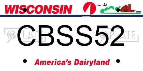 CBSS52 Wisconsin License Plate