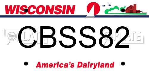 CBSS82 Wisconsin License Plate