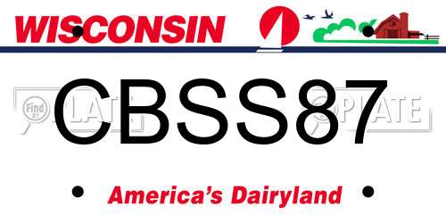 CBSS87 Wisconsin License Plate