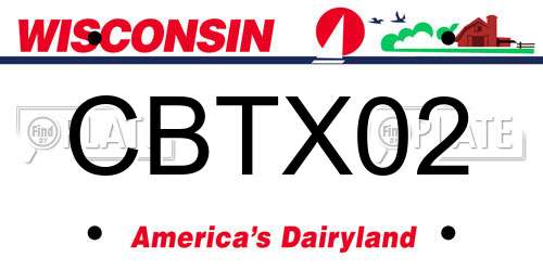CBTX02 Wisconsin License Plate