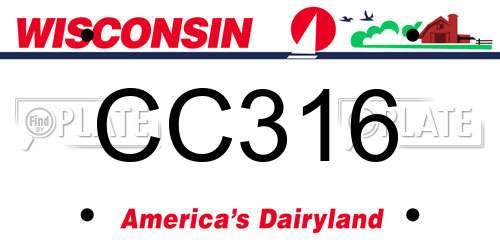 CC316 Wisconsin License Plate