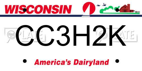 CC3H2K Wisconsin License Plate