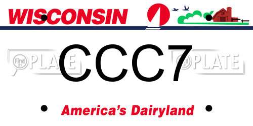 CCC7 Wisconsin License Plate