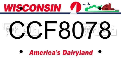 CCF8078 Wisconsin License Plate