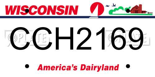 CCH2169 Wisconsin License Plate