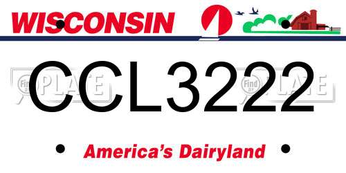 CCL3222 Wisconsin License Plate