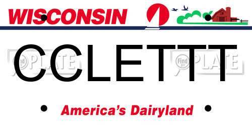 CCLETTT Wisconsin License Plate