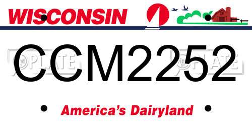 CCM2252 Wisconsin License Plate