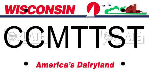 CCMTTST Wisconsin License Plate
