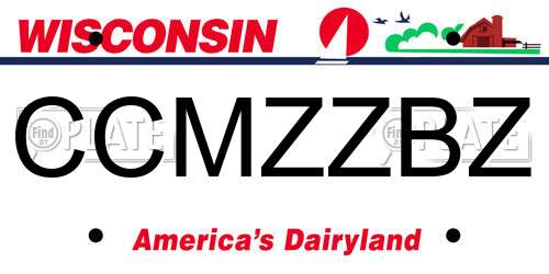 CCMZZBZ Wisconsin License Plate