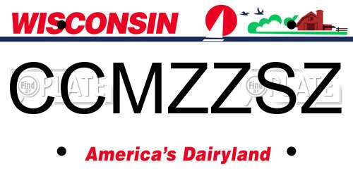 CCMZZSZ Wisconsin License Plate