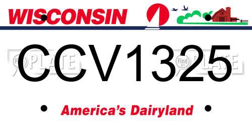 CCV1325 Wisconsin License Plate