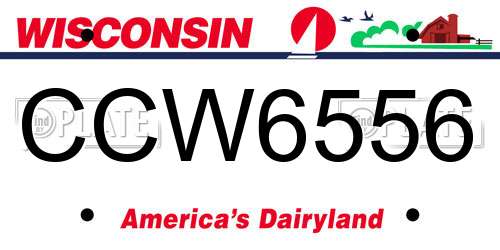 CCW6556 Wisconsin License Plate