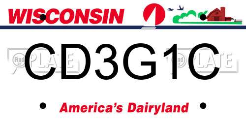 CD3G1C Wisconsin License Plate