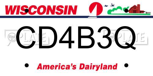 CD4B3Q Wisconsin License Plate