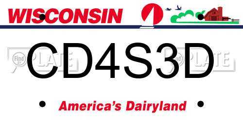 CD4S3D Wisconsin License Plate