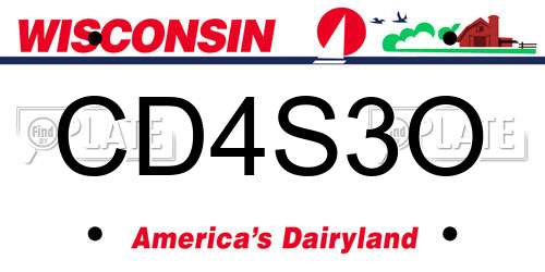 CD4S3O Wisconsin License Plate
