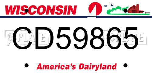 CD59865 Wisconsin License Plate