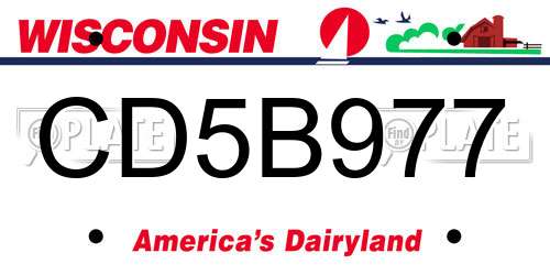CD5B977 Wisconsin License Plate