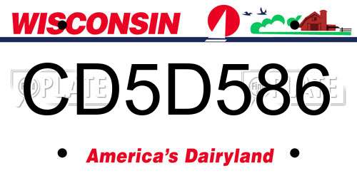CD5D586 Wisconsin License Plate