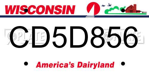 CD5D856 Wisconsin License Plate