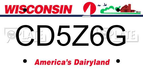 CD5Z6G Wisconsin License Plate