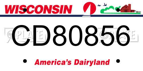 CD80856 Wisconsin License Plate