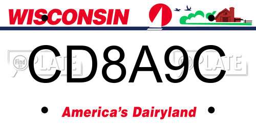 CD8A9C Wisconsin License Plate