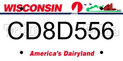 CD8D556 Wisconsin License Plate