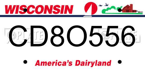 CD8O556 Wisconsin License Plate