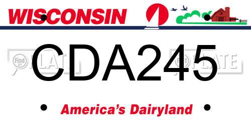 CDA245 Wisconsin License Plate
