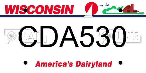 CDA530 Wisconsin License Plate