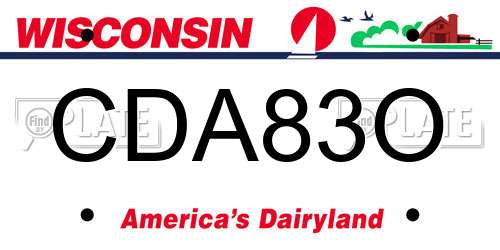 CDA83O Wisconsin License Plate