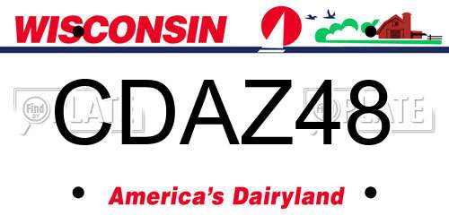 CDAZ48 Wisconsin License Plate
